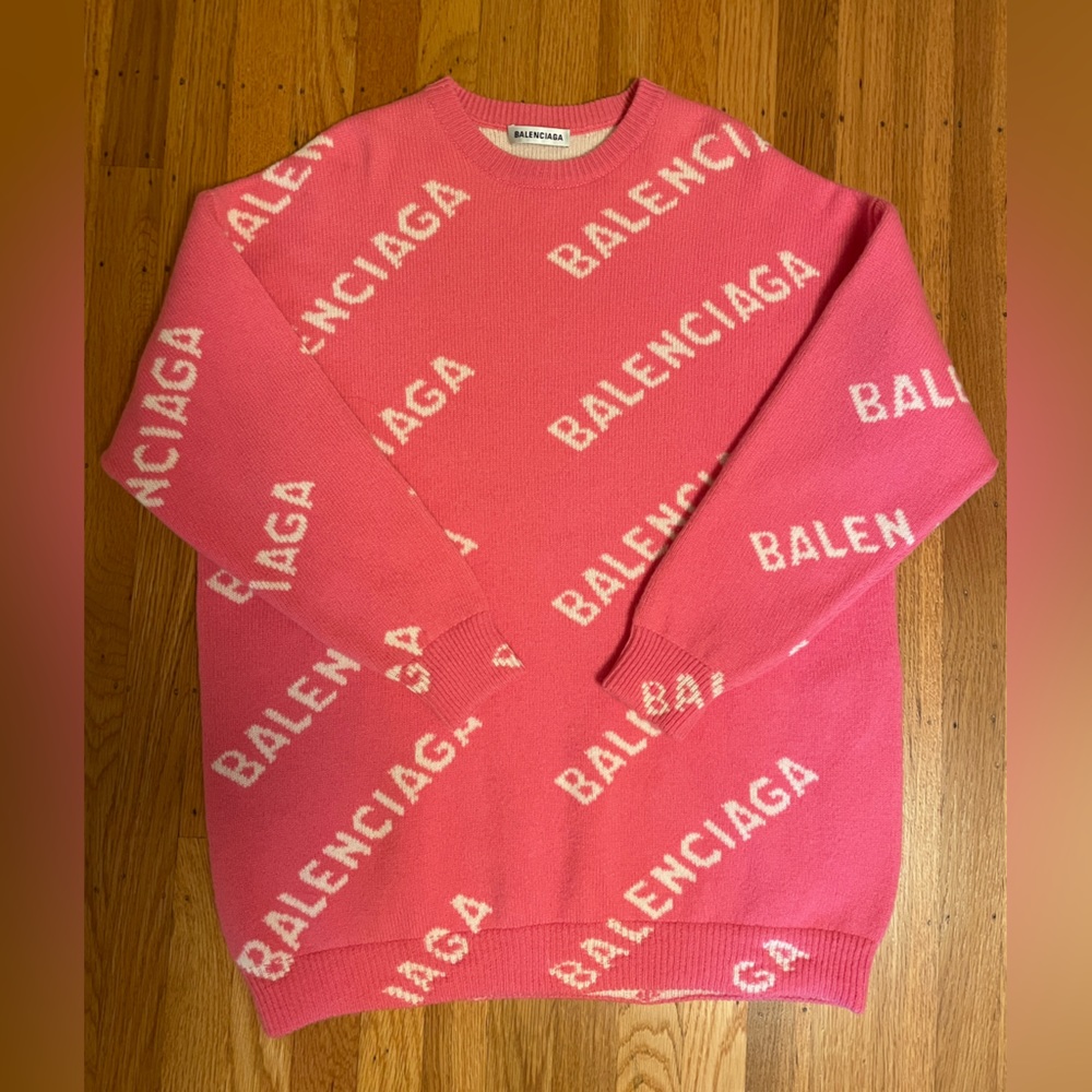 Balenciaga Pink Logo Sweater